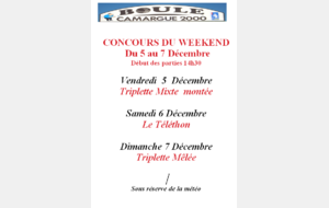 concours du 5 au 7 décembre