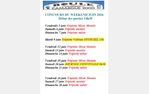 Programme du weekend  de juin