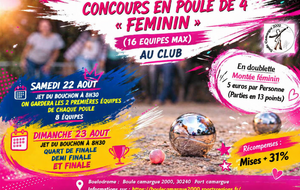 concours par Poules" Feminin" d'Aout