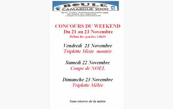 concours de weekend du 21 au 23 novembre