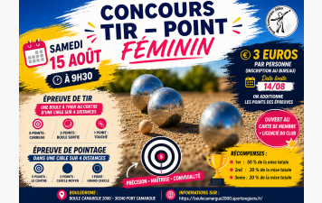 Coucours Tir-Point d' Aout ( seulement pour les femmes)