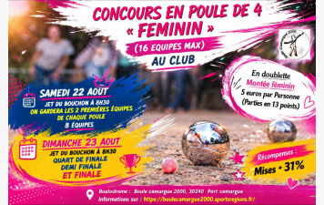 concours par Poules" Feminin" d'Aout