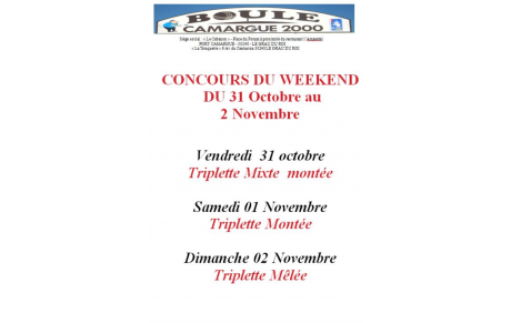 programme du weekend