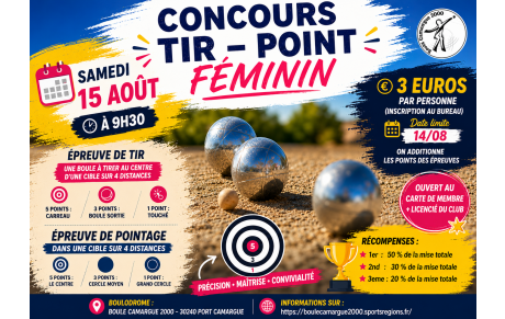 Coucours Tir-Point d' Aout ( seulement pour les femmes)
