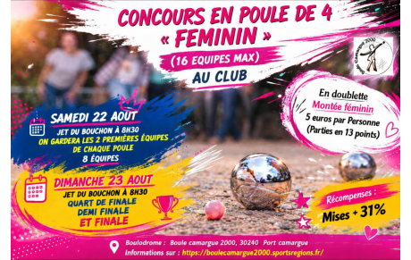 concours par Poules" Feminin" d'Aout