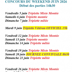 Programme du weekend  de juin